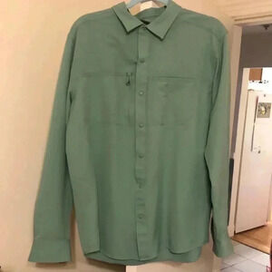 Marmot men’s large pond green ‘For Life’ long sleeve pocketed shirt.